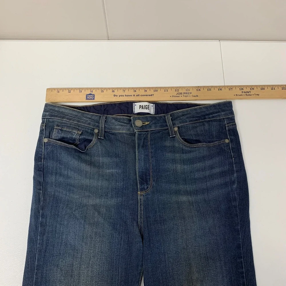 PAIGE Hoxton Straight Jeans Womens 32x30‎ Nottingham Dark Blue High Rise Stretch